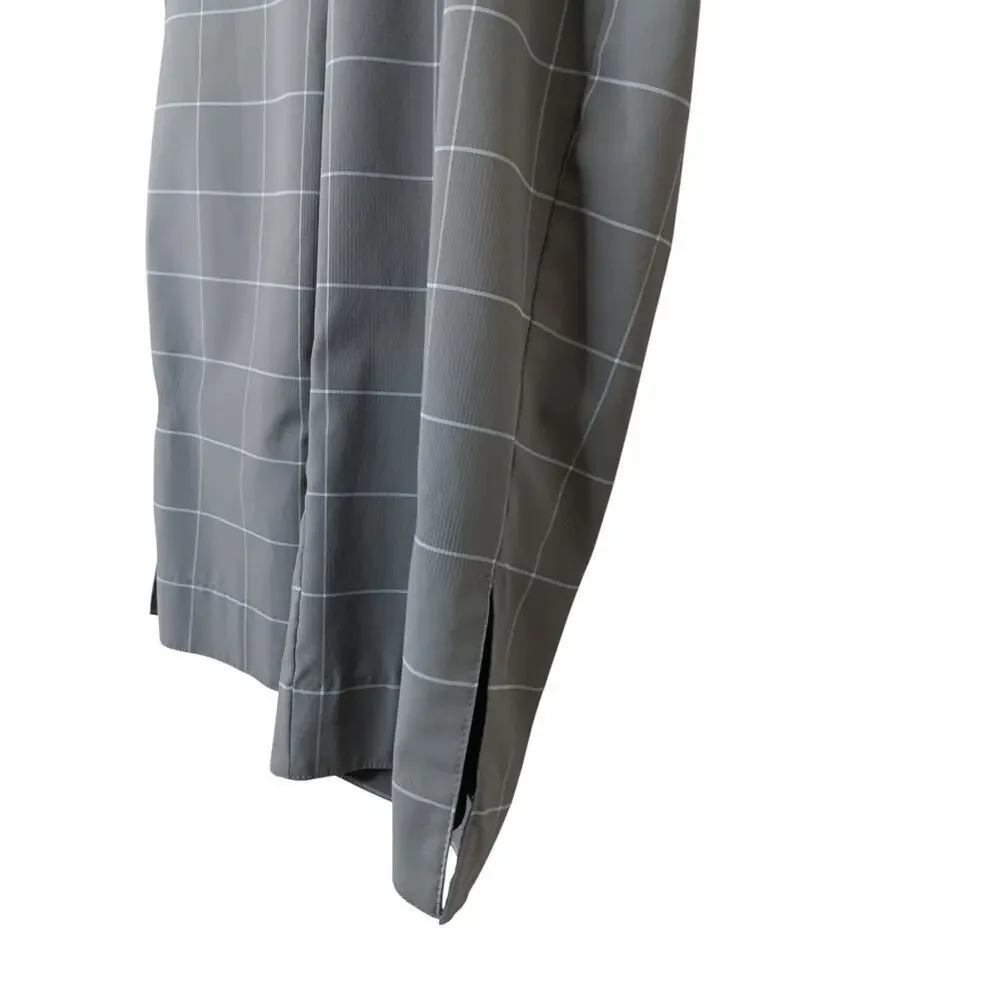 Nike Golf Pants Size 8 Gray Windowpane Plaid Dri-Fit Cropped Capris Activewear